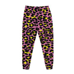 Pink And Yellow Leopard Print Jogger Pants