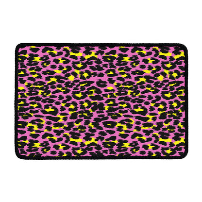 Pink And Yellow Leopard Print Kitchen Mat
