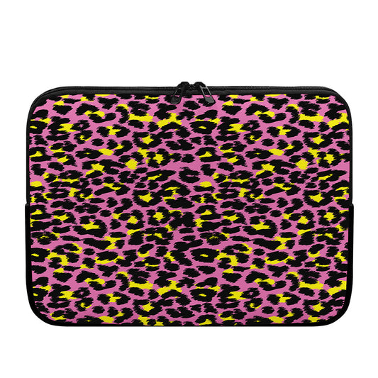 Pink And Yellow Leopard Print Laptop Sleeve