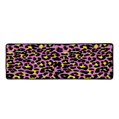Pink And Yellow Leopard Print Long Kitchen Mat