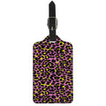 Pink And Yellow Leopard Print Luggage Tag