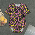Pink And Yellow Leopard Print Men's Bodysuit