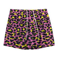 Pink And Yellow Leopard Print Mesh Shorts