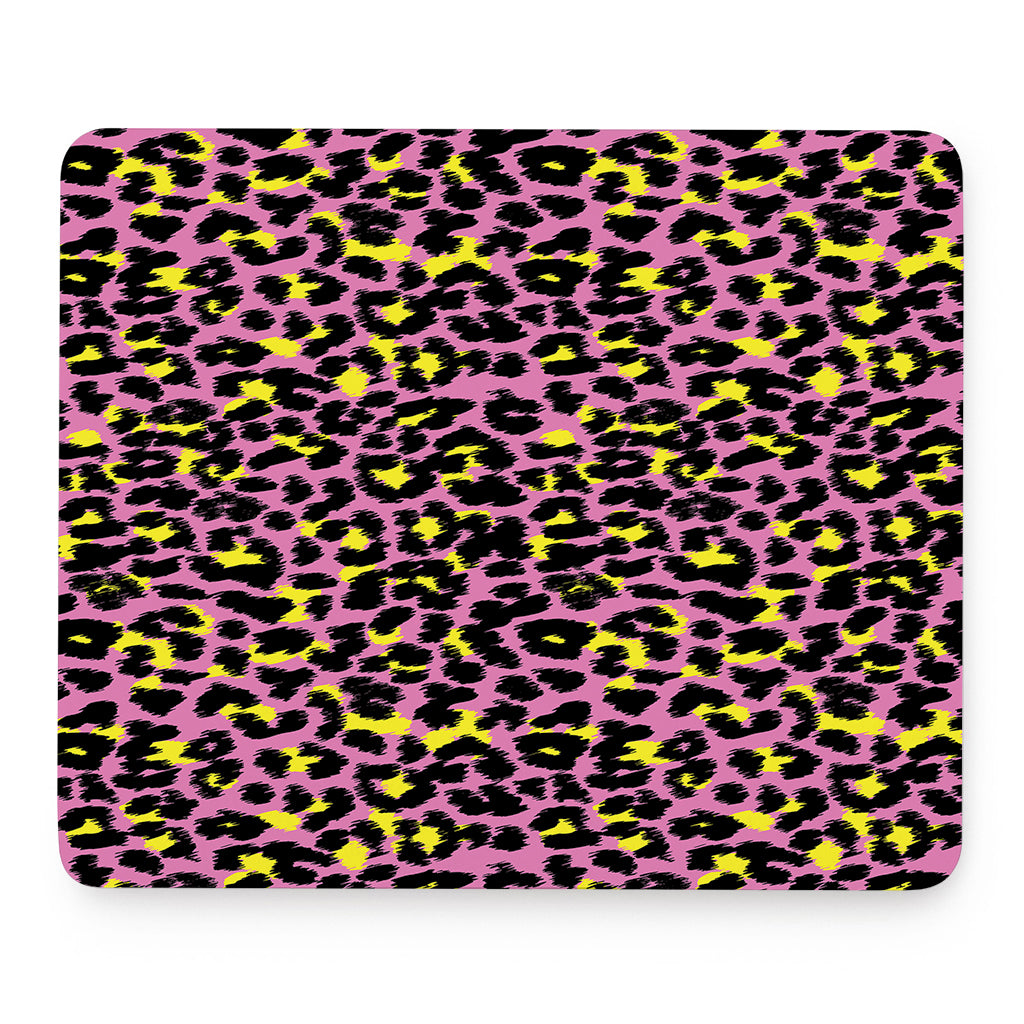 Pink And Yellow Leopard Print Mouse Pad