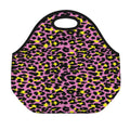 Pink And Yellow Leopard Print Neoprene Lunch Bag