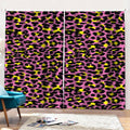 Pink And Yellow Leopard Print Pencil Pleat Curtains