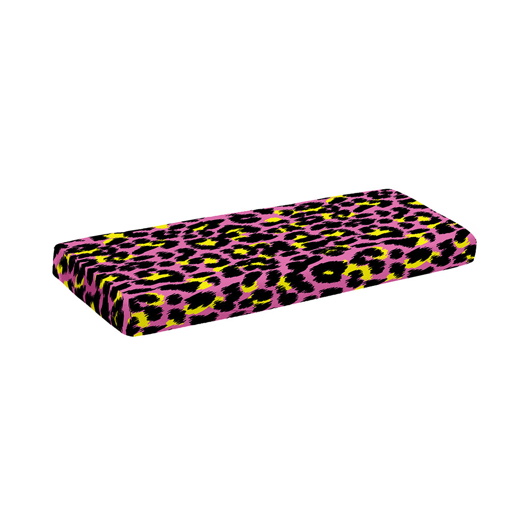 Pink And Yellow Leopard Print Piano Keyboard Cover