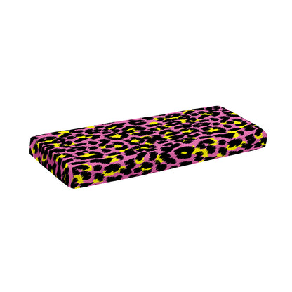 Pink And Yellow Leopard Print Piano Keyboard Cover
