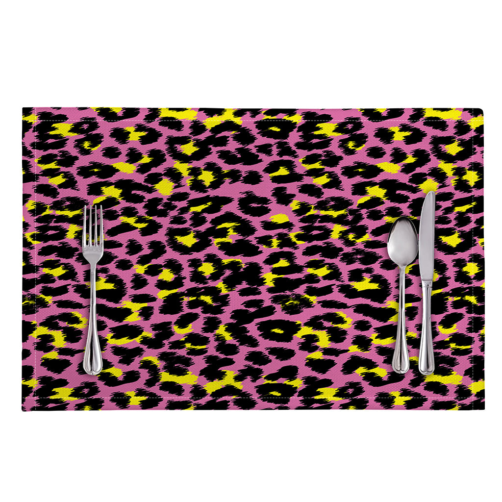 Pink And Yellow Leopard Print Placemat