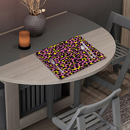 Pink And Yellow Leopard Print Placemat