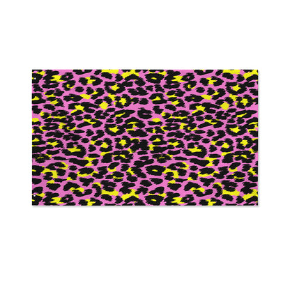 Pink And Yellow Leopard Print Polyester Flag