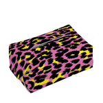 Pink And Yellow Leopard Print Rectangle Tissue Box Cover