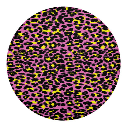 Pink And Yellow Leopard Print Round Blanket