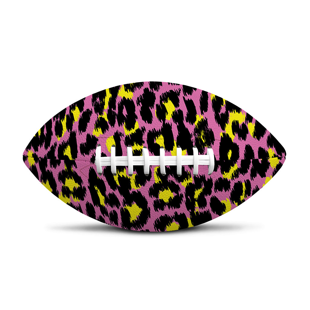 Pink And Yellow Leopard Print Rugby Ball