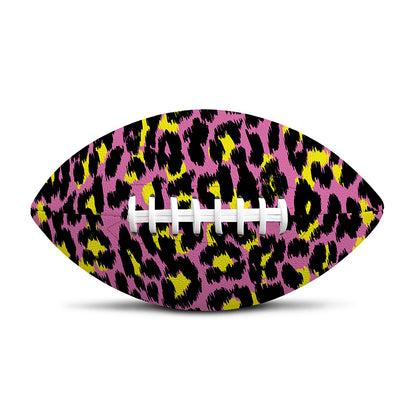 Pink And Yellow Leopard Print Rugby Ball