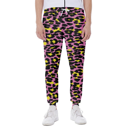 Pink And Yellow Leopard Print Scuba Joggers