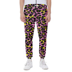 Pink And Yellow Leopard Print Scuba Joggers