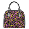 Pink And Yellow Leopard Print Shoulder Handbag