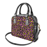 Pink And Yellow Leopard Print Shoulder Handbag