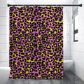 Pink And Yellow Leopard Print Shower Curtain