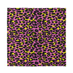 Pink And Yellow Leopard Print Silk Bandana