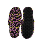 Pink And Yellow Leopard Print Slippers