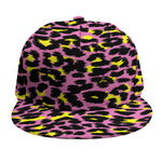 Pink And Yellow Leopard Print Snapback Cap