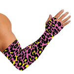 Pink And Yellow Leopard Print Sun Protection Arm Sleeves