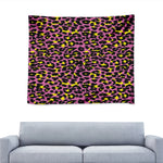 Pink And Yellow Leopard Print Tapestry