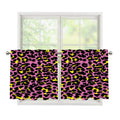 Pink And Yellow Leopard Print Tier Curtains