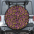 Pink And Yellow Leopard Print Tire Cover