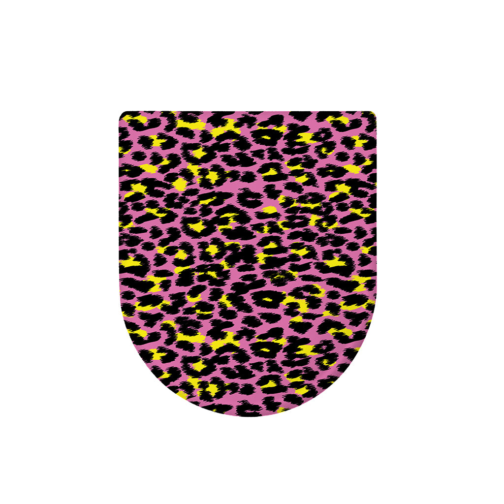 Pink And Yellow Leopard Print Toilet Lid Cover