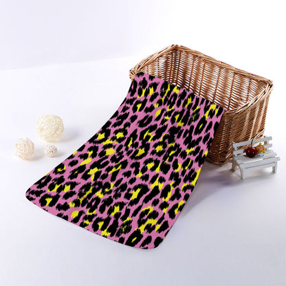 Pink And Yellow Leopard Print Towel