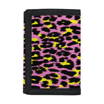 Pink And Yellow Leopard Print Trifold Wallet