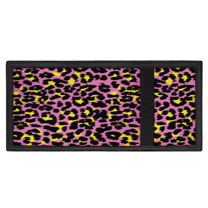 Pink And Yellow Leopard Print Trifold Wallet