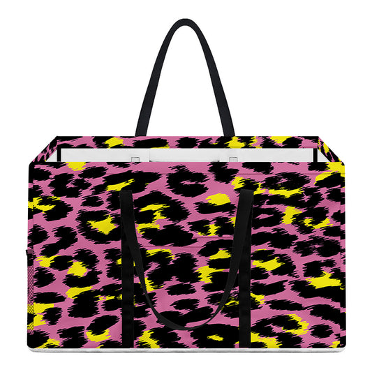 Pink And Yellow Leopard Print Utility Tote Bag