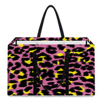 Pink And Yellow Leopard Print Utility Tote Bag