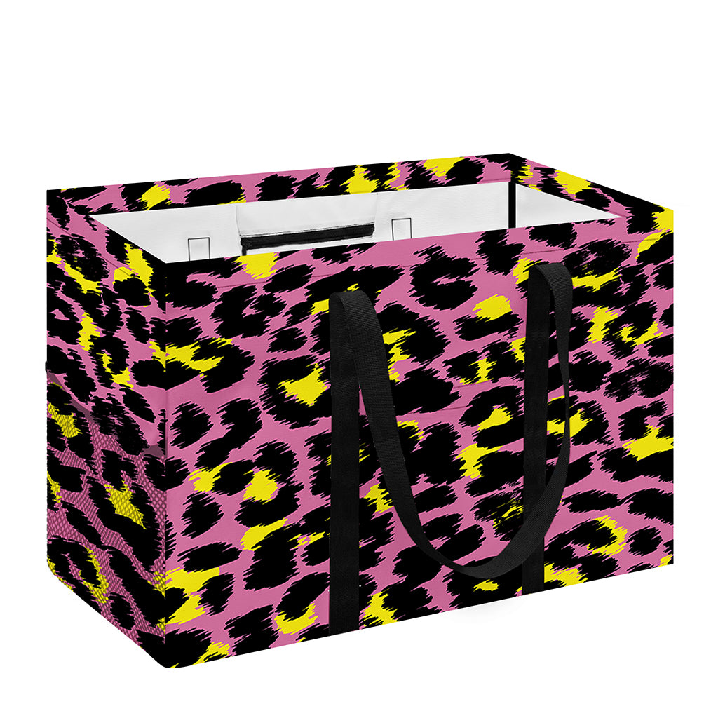 Pink And Yellow Leopard Print Utility Tote Bag