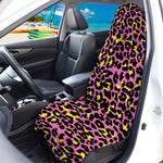 Pink And Yellow Leopard Print Waterproof Car Seat Cover
