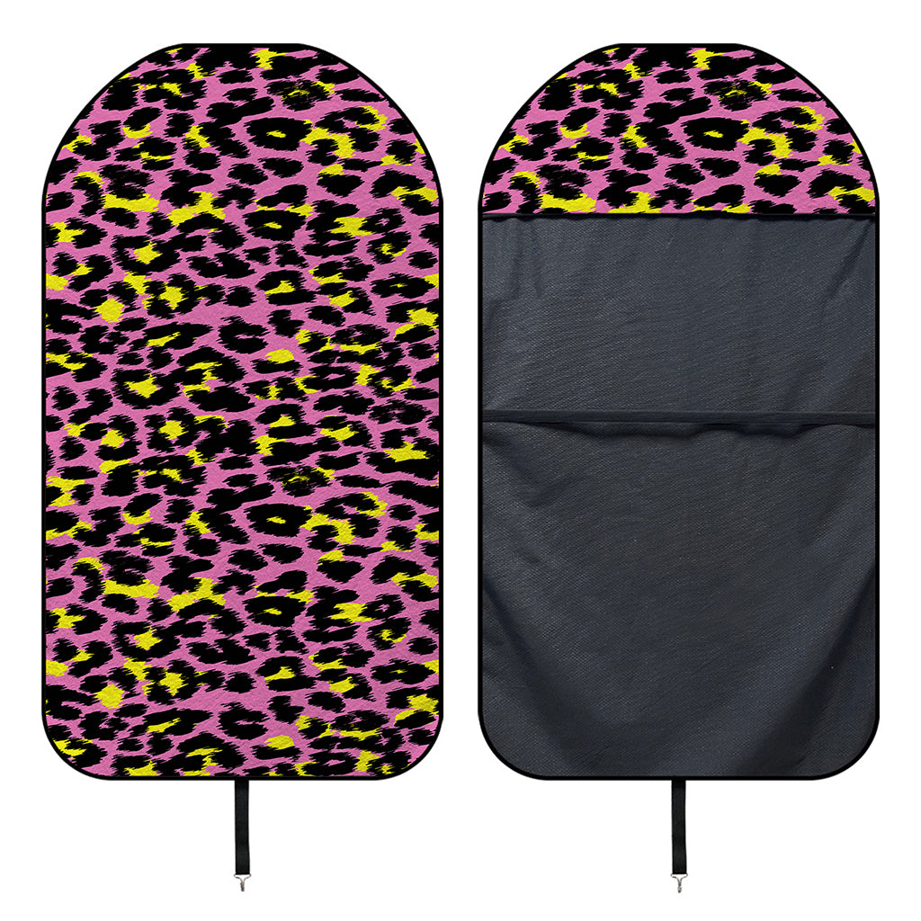 Pink And Yellow Leopard Print Waterproof Car Seat Cover