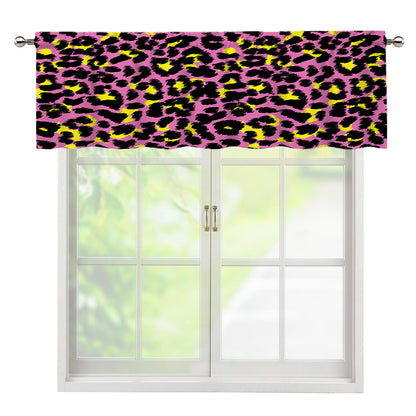 Pink And Yellow Leopard Print Window Valance