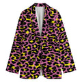 Pink And Yellow Leopard Print Women's Blazer
