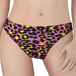 Pink And Yellow Leopard Print Women's Thong