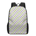 Pink And Yellow Macaron Pattern Print 17 Inch Backpack