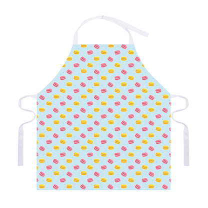 Pink And Yellow Macaron Pattern Print Adjustable Apron