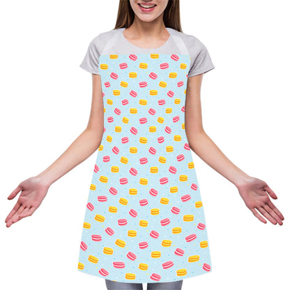 Pink And Yellow Macaron Pattern Print Adjustable Apron