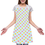 Pink And Yellow Macaron Pattern Print Adjustable Apron