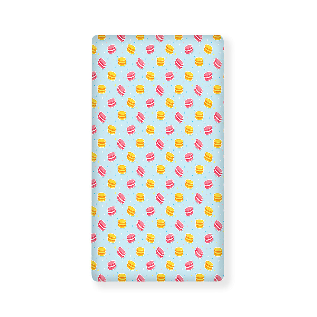 Pink And Yellow Macaron Pattern Print Baby Crib Sheet