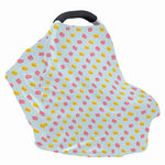 Pink And Yellow Macaron Pattern Print Baby Seat Cover
