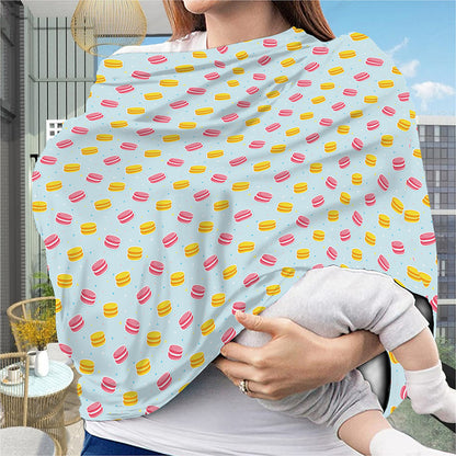 Pink And Yellow Macaron Pattern Print Baby Seat Cover
